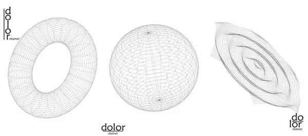 Soyut tel çerçeve vektör nesnesi ayarlandı. Üç boyutlu dijital yüzey. Geometrik yapı o bilgisayar modelleme geometrik şekil. Düşük polyester logosu beyaza izole edilmiş. Fütürist sanat tasarımı ögesi