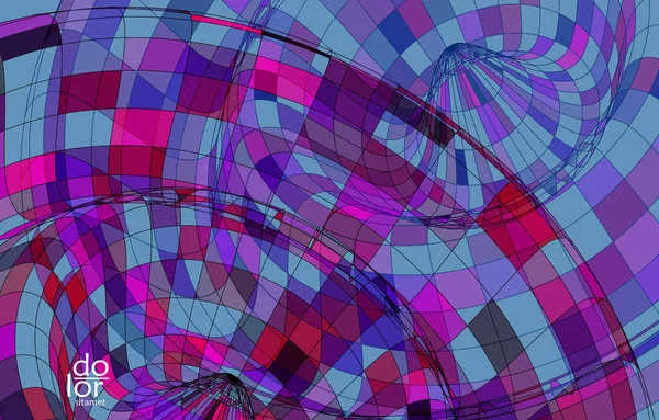Абстрактный Векторный Шаблон Футуристическими Разноцветными Геометрическими Формами Проволоки Концепция Цифровой — стоковый вектор