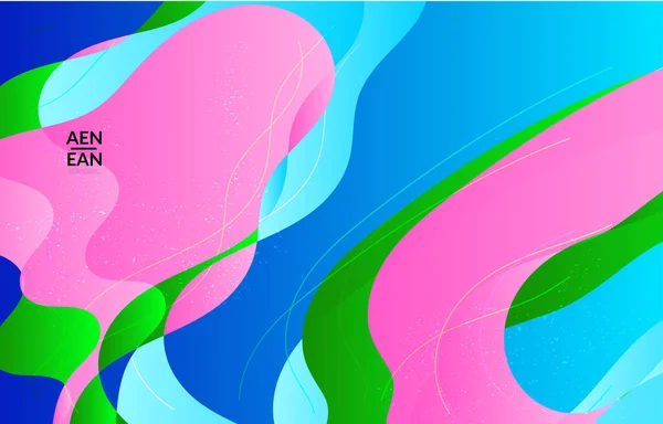 明るいグラデーション状の波状有機重ならぬ形のグランジテクスチャのアブストラクトベクターバナーテンプレート 流体波線アート ディスコ音楽ポスターデザイン ソーシャルメディアの枠または枠 — ストックベクタ