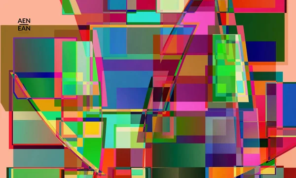 Abstrakte Vektor Tapete Große Lebendig Farbige Quadrate Die Sich Überlappen — Stockvektor