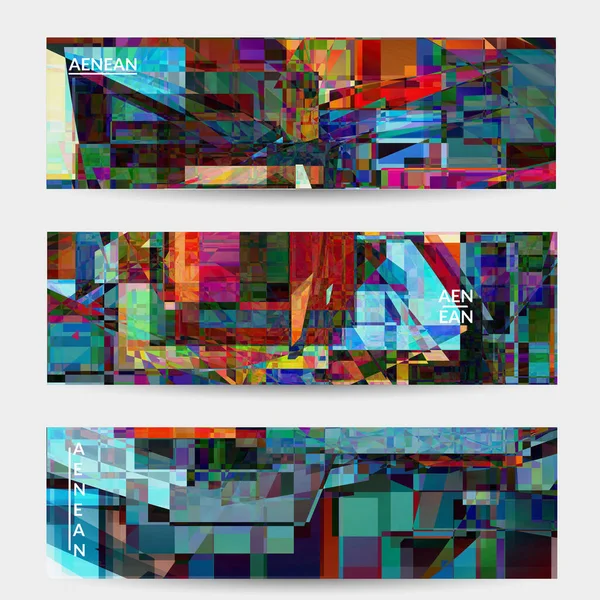 Абстрактный Векторный Шаблон Баннера Небольшой Сломанный Рисунок Искажения Пикселей Матричный — стоковый вектор