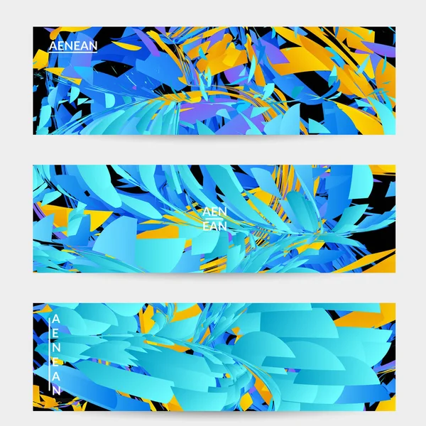 Modèle Bannière Abstrait Avec Une Explosion Aléatoire Petites Particules Couleur — Image vectorielle
