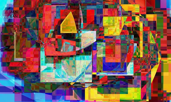 Abstracte Vector Achtergrond Kleine Gebroken Pixel Vervorming Glitch Kunst Matrix — Stockvector