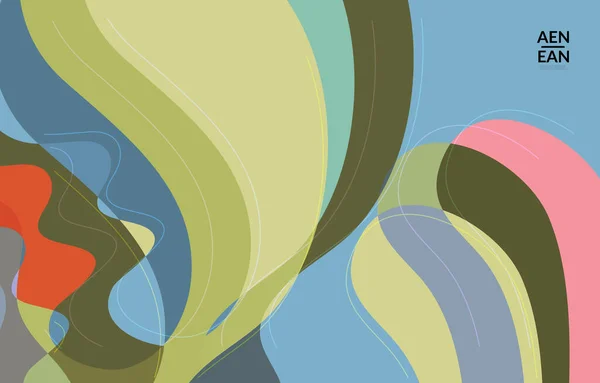 Абстрактні Векторні Шпалери Художній Терраццо Візерунок Хвилястими Геометричними Абстрактними Формами — стоковий вектор