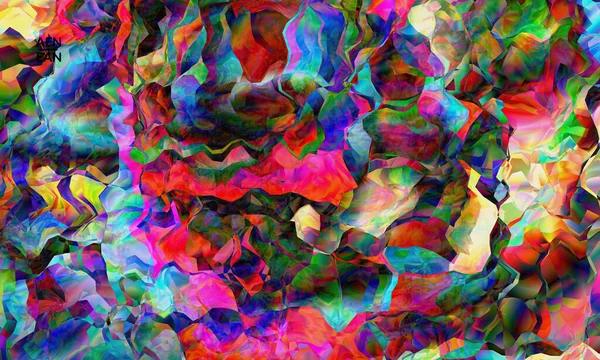 Moldura Digital Abstrata Textura Vetorial Artística Padrão Ondulado Multicolorido Sobrepondo —  Vetores de Stock