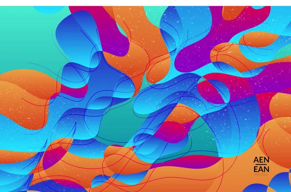 Modèle Abstrait Couverture Vectorielle Avec Dégradé Lumineux Ondulé Formes Organiques — Image vectorielle