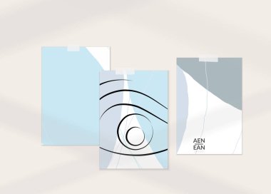 Modern kart seti şablonunda soyut otantik portre. Bir çizgi sürekli çizilmiş karalama vektör çizimi. Modern Kübizm Sanatı tarzında çağdaş kompozisyon. Gölge örtüsüyle ayarlayın.