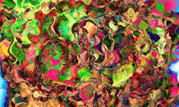 Moldura Digital Abstrata Textura Vetorial Artística Padrão Ondulado Multicolorido Sobrepondo — Vetor de Stock