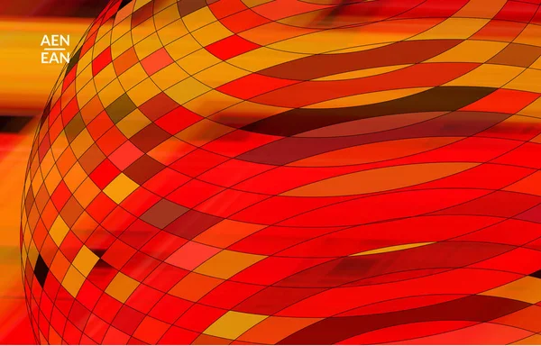 具有未来主义多色线框几何形状的矢量模板 三维网格数字科学模型的概念 网络技术覆盖设计 波浪形线条和网格纹理 光学艺术模式 — 图库矢量图片