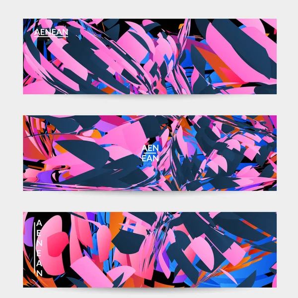 Modèle Bannière Abstrait Avec Une Explosion Aléatoire Petites Particules Couleur — Image vectorielle