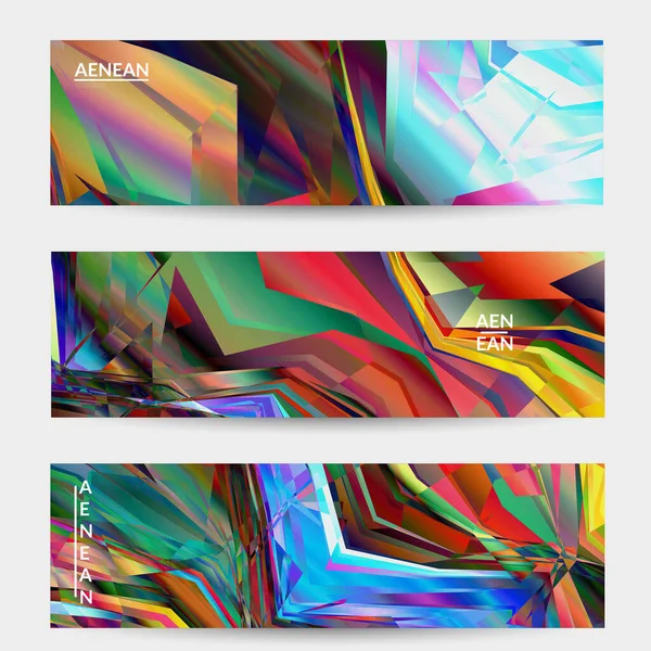 Abstract Vector Banner Sjabloon Diagonaal Geometrisch Levendig Gekleurd Patroon Gepolariseerd — Stockvector