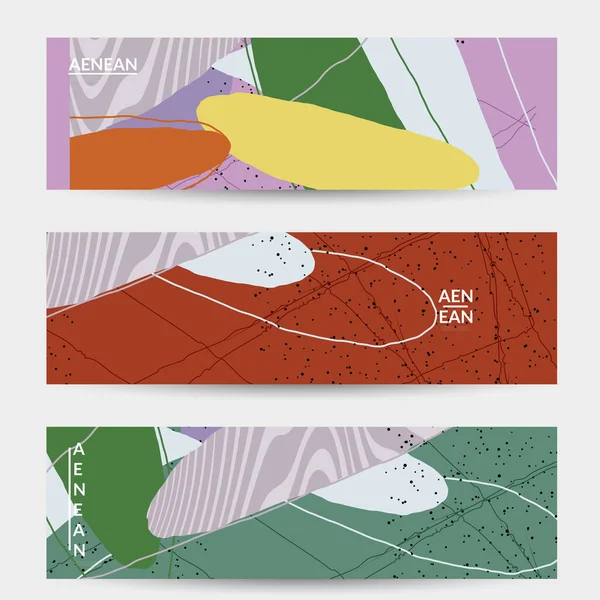 Минимальный Абстрактный Шаблон Векторного Баннера Органические Гранж Текстурированные Перекрывающиеся Волнистые — стоковый вектор