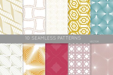 Basit geometrik dokular. Kusursuz geometrik minimalist desenlerin toplanması. Arka planlar ve duvar kağıtları. Tekstil süsü. Düzgünce gruplandırılmış ve katmanlanmış sürükleme ve kumaş paletine bırak.