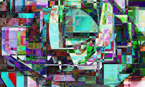 Abstracte Vector Achtergrond Kleine Gebroken Pixel Vervorming Glitch Kunst Matrix — Stockvector