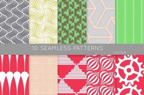 Simple Geometric Texture Collection Seamless Geometric Minimalistic Patterns Backgrounds Wallpapers — Stock Vector