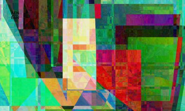 Çok renkli dalgalı desenler üst üste filtrelenmiş şekiller. Canlı ışık efektleri, vitraylı camlar ya da kübizm sanat resimleri. Pazarlama teknolojileri için soyut vektör şablonu.