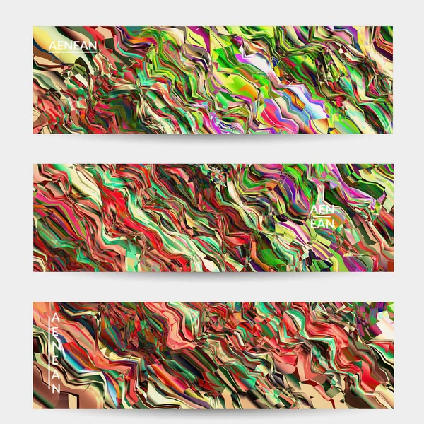 Abstraktní Vektorový Banner Šablony Akvarelové Textury Pulzující Barevné Pozadí Vizuální — Stockový vektor