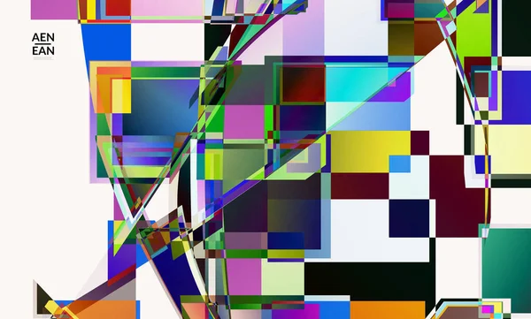 Αφηρημένη Διανυσματική Ταπετσαρία Μεγάλες Ζωντανές Χρωματιστές Επικαλυπτόμενες Πλατείες Ρετρό Τηλεόραση — Διανυσματικό Αρχείο