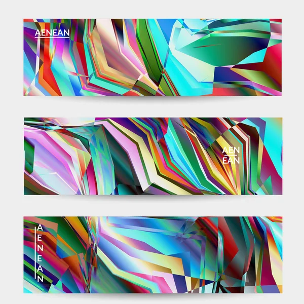 Modèle Abstrait Bannière Vectorielle Diagonale Géométrique Vibrante Motif Coloré Lumière — Image vectorielle