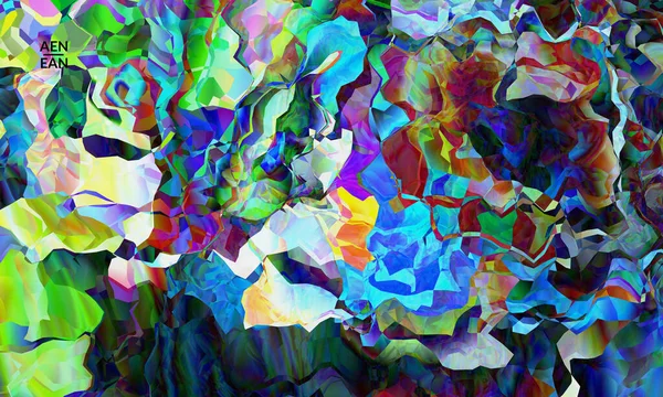 Moldura Digital Abstrata Textura Vetorial Artística Padrão Ondulado Multicolorido Sobrepondo — Vetor de Stock