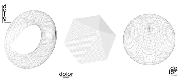 Abstraktes Vektornetzobjektsymbol Gesetzt Polygonale Geometrische Form Computermodellierung Für Mathematik Oder — Stockvektor