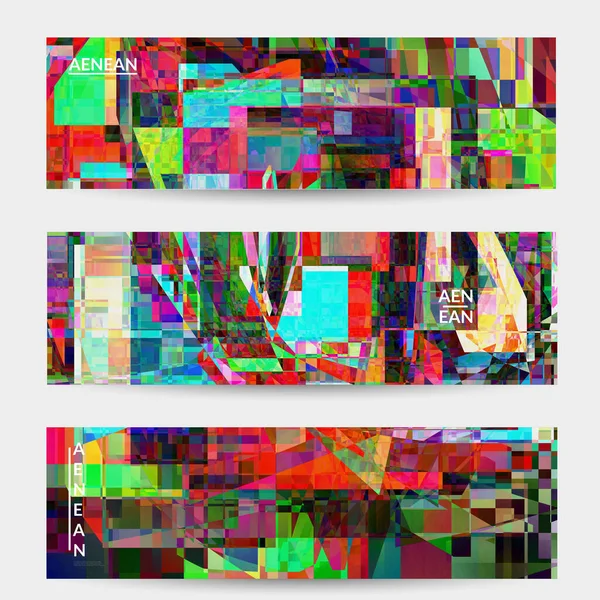 Modelo Banner Vetorial Abstrato Pequena Arte Falha Distorção Pixel Quebrado —  Vetores de Stock