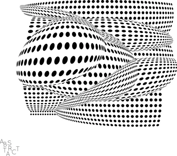 Forme Abstraite Pointillés Futuriste Avec Effet Distorsion Visuelle Arrière Plan — Image vectorielle