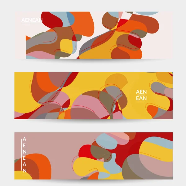 Abstrakter Vektor Social Media Banner Mit Kunst Terrazzo Muster Gewellter — Stockvektor