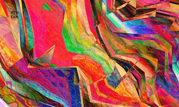 抽象的なベクトル壁紙 図幾何学的な鮮やかな色のパターン 顕微鏡観察結晶構造における偏光 動的コンピュータは 多色の芸術的背景テンプレートをフィルタリング — ストックベクタ