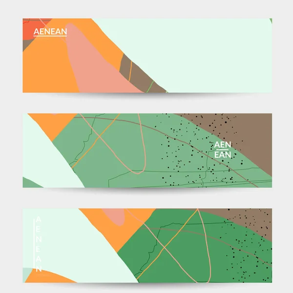 Modèle Bannière Vectorielle Abstraite Minimale Grunge Organique Texturé Chevauchant Formes — Image vectorielle