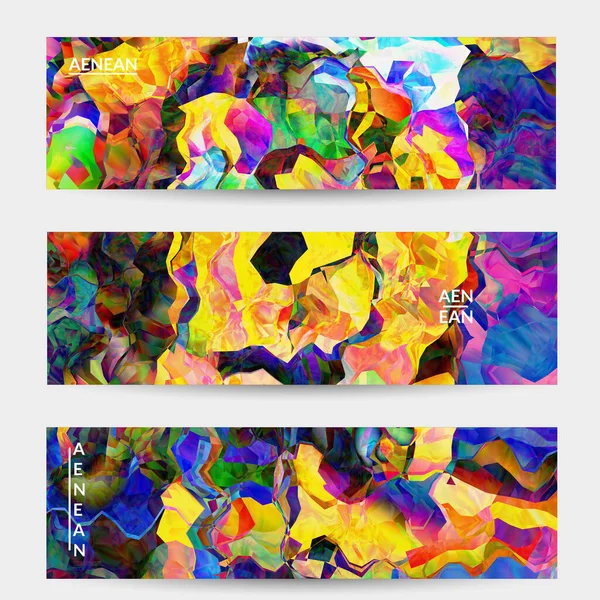 Motif Ondulé Multicolore Chevauchant Gradient Formes Filtrées Modèle Bannière Peinture — Image vectorielle