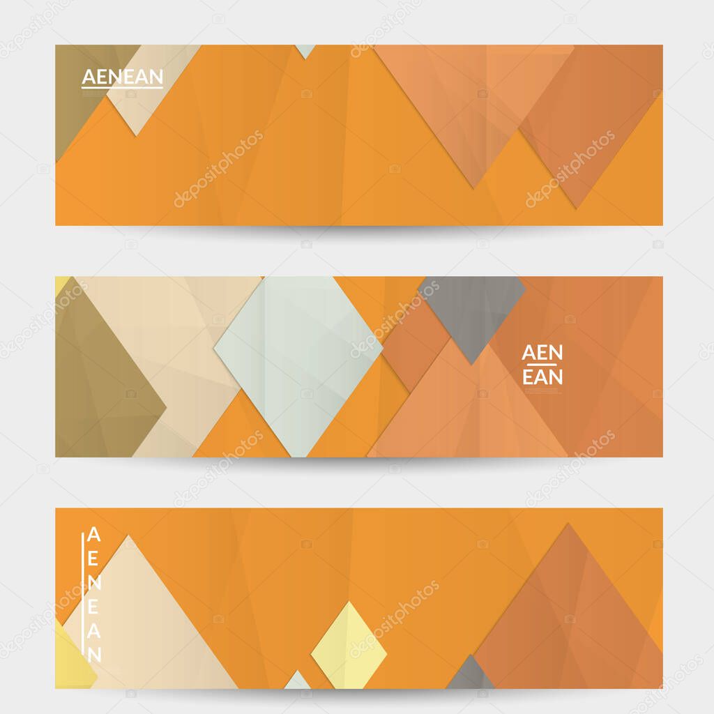 Abstract vector banner template with folded paper overlapping geometric shapes. Environmental design with cut out geometric objects made of recycled reused paper. Top view geometric pattern.