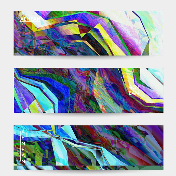 Plantilla Banner Vectorial Abstracto Patrón Color Vibrante Geométrico Diagonal Luz — Archivo Imágenes Vectoriales