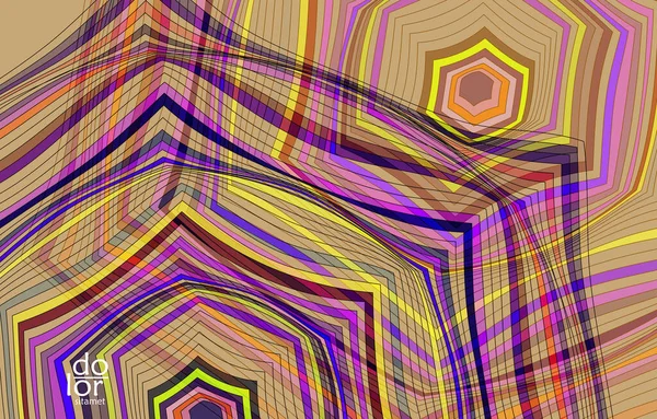 Plantilla Vectorial Abstracta Con Formas Geométricas Futuristas Marco Alambre Multicolor — Archivo Imágenes Vectoriales