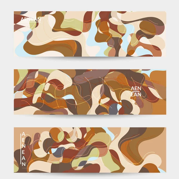Αφηρημένο Vector Social Media Banner Art Terrazzo Μοτίβο Κυματιστά Γεωμετρικά — Διανυσματικό Αρχείο