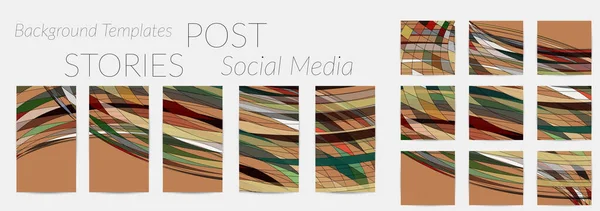 Abstract Achtergrond Set Voor Social Media Post Verhalen Vector Digitale — Stockvector