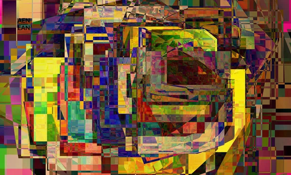 Абстрактные Векторные Обои Маленькие Вибрирующие Цветные Перекрывающиеся Квадраты Тест Драйв — стоковый вектор