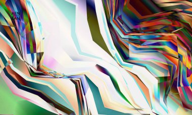 Soyut vektör duvar kağıdı. Çapraz geometrik renkli desen. Mikroskobik görüş kristal yapısında polarize ışık. Dinamik bilgisayar filtrelenmiş çok renkli sanatsal arkaplan şablonu.