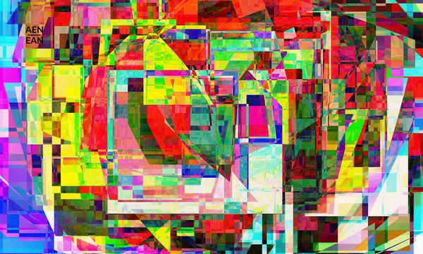 Papel Parede Vetor Abstrato Pequena Arte Falha Distorção Pixel Quebrado — Vetor de Stock