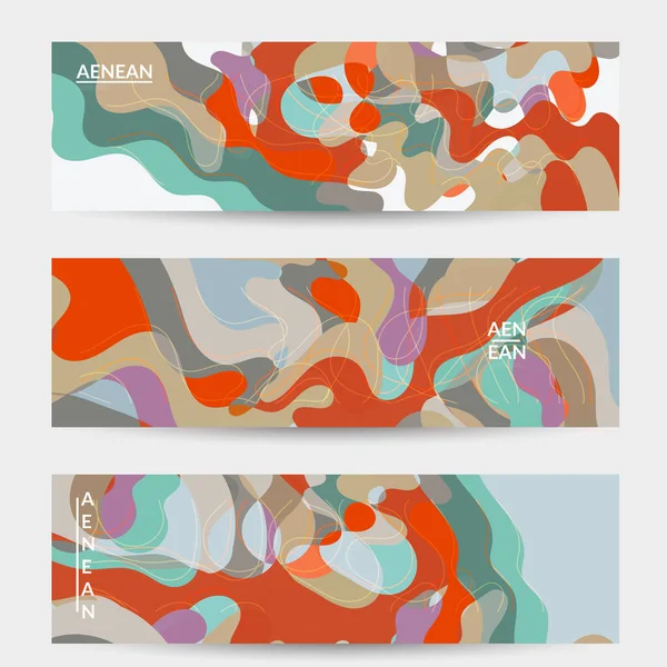 Bannière Vectorielle Abstraite Médias Sociaux Avec Motif Terrazzo Art Formes — Image vectorielle