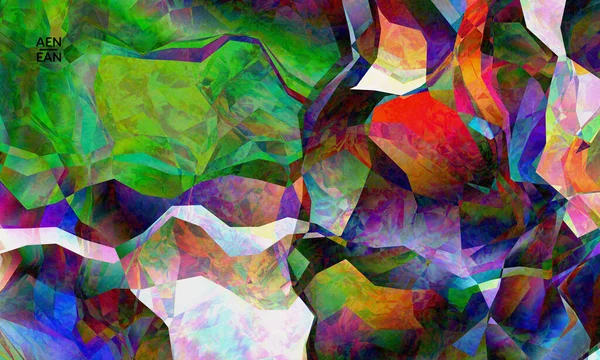 Veelkleurig Golvend Patroon Overlappende Gradiënt Gefilterde Vormen Levendig Lichteffect Glas — Stockvector