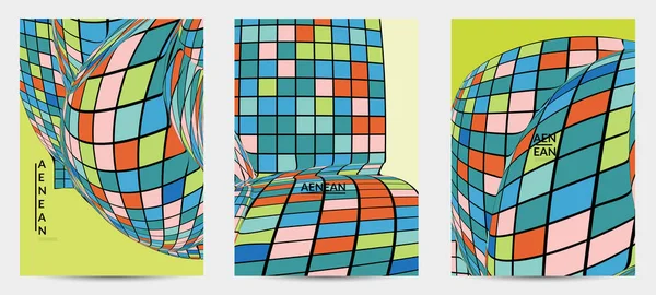 Kare piksel mozaik şekli bozulmuş. Düz retro renklerin üzerine siyah tel çerçeve. Soyut hava balonu vektör arkaplanı.