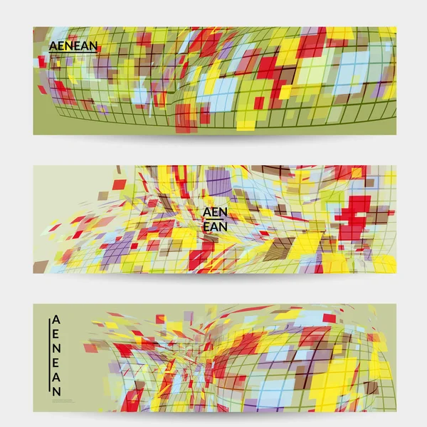 Fyrkantig Pixelmosaik Förvrängd Form Transparenta Överlappande Knäböj Skapar Dynamisk Rörelseeffekt — Stock vektor