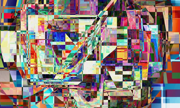 Abstracte Vector Achtergrond Kleine Gebroken Pixel Vervorming Glitch Kunst Matrix — Stockvector