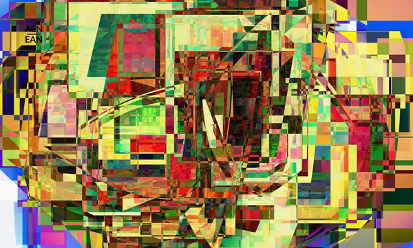 Abstracte Vector Achtergrond Kleine Gebroken Pixel Vervorming Glitch Kunst Matrix — Stockvector