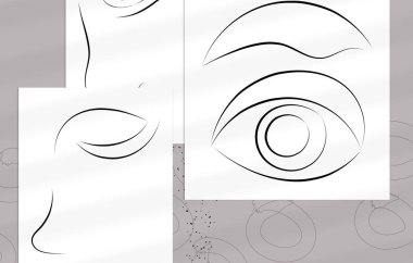 Çağdaş insan sürekli tek bir çizgi çiziyor. Modern Duvar Sanatı baskısı ya da posterler gölge kaplamalı. Organik renkli spor ve çizgilere elle çizilmiş portre. Sanatsal kart şablonu.