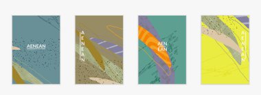 Soyut vektör uçuş şablonu. Egzotik çizgili üst üste dalgalı şekiller ve çizgiler. Modern hippi tasarımı. Doğal bir sanat eseri. Sosyal medya moda paylaşımı için el çizimi arka plan.