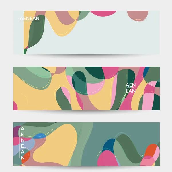 Abstrakter Vektor Social Media Banner Mit Kunst Terrazzo Muster Gewellter — Stockvektor