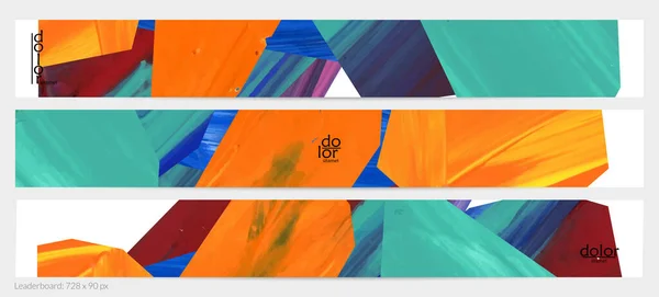 아크릴 구조를 예술적 가판대 디자인 템플릿 손으로 콜라주 디지털 페인팅 — 스톡 벡터