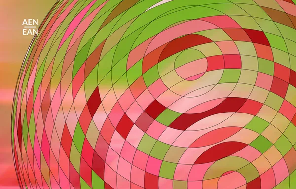 Plantilla Vectorial Abstracta Con Formas Geométricas Futuristas Marco Alambre Multicolor — Vector de stock